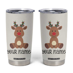 Personalized Christmas Tumbler Cup Reindeer Hot Chocolate Mug Xmas Gifts for Kids TB10 White Print Your Wear