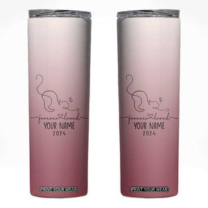 Personalized Cat Memorial Skinny Tumbler Custom Name Cat Loss Gift TB10 Pink Ombre Print Your Wear