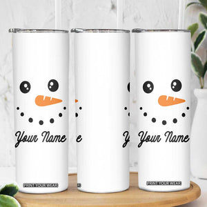 Personalized Christmas Skinny Tumbler Custom Name Xmas Gift Snowman Face Family Matching Set TB10 Print Your Wear