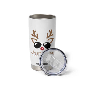 Personalized Christmas Tumbler Cup Custom Name Xmas Gift For Kids Boys Family Matching Set Reindeer Face TB10 Print Your Wear