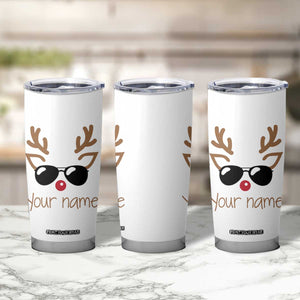 Personalized Christmas Tumbler Cup Custom Name Xmas Gift For Kids Boys Family Matching Set Reindeer Face TB10 Print Your Wear