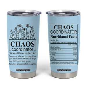 Chaos Coordinator Thank YouGift Tumbler Cup Christmas Gift for Colleague Coworker Travel Mug Blue TB10 Blue Print Your Wear