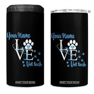 Personalized Vet Tech 4 in 1 Can Cooler Tumbler Custom Name Veterinarian Gifts TB10 One Size: 16 oz Black Print Your Wear