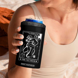 Vet Tech 4 in 1 Can Cooler Tumbler Funny Vet Staff Appreciation Gift Tarot Card TB10 Print Your Wear