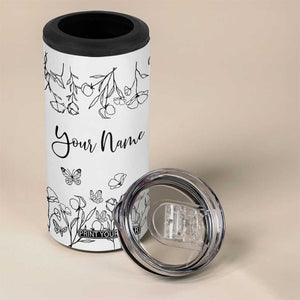 Personalized Wildflower Floral 4 in 1 Can Cooler Tumbler Custom Name Gifts For Her TB10 Print Your Wear