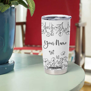 Personalized Wildflower Floral Tumbler Cup Custom Name Gifts For Her TB10 Print Your Wear
