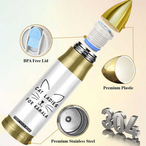 Cat Lady for Kamala Harris 2024 Bullet Tumbler Madam President Vote Blue TB10 Print Your Wear