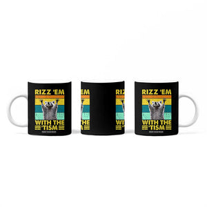Rizz Em With The Tism Raccoon Coffee Mug Retro Silly Trash Panda Autism Meme Autistic ASD TB10 Print Your Wear