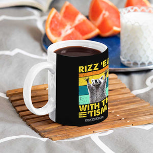 Rizz Em With The Tism Raccoon Coffee Mug Retro Silly Trash Panda Autism Meme Autistic ASD TB10 Print Your Wear