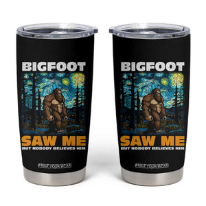 Funny Bigfoot Gifts Tumbler Cup Retro Sasquatch Starry Night Van Gogh Sky Painting TB10 Black Print Your Wear