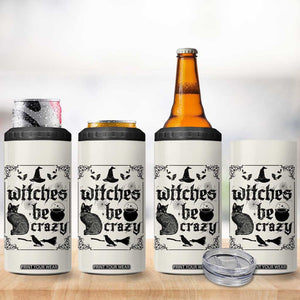 Witch Halloween Iced Coffee 4 in 1 Can Cooler Tumbler Funny Witches Be Crazy Black Cat Witchy Vibes Witchcraft TB10 Print Your Wear