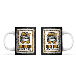 Leopard Football Coffee Mug Black Gold Vibes Only Football Girl Women Kids TB10 Blue Print Your Wear