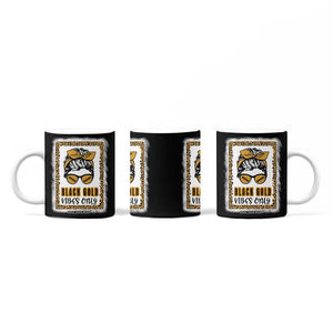 Leopard Football Coffee Mug Black Gold Vibes Only Football Girl Women Kids TB10 Print Your Wear