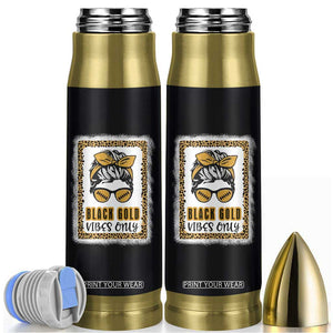 Leopard Football Bullet Tumbler Black Gold Vibes Only Football Girl Women Kids TB10 Blue Print Your Wear