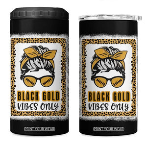 Leopard Football 4 in 1 Can Cooler Tumbler Black Gold Vibes Only Football Girl Women Kids TB10 One Size: 16 oz Blue Print Your Wear