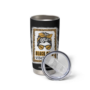 Leopard Football Tumbler Cup Black Gold Vibes Only Football Girl Women Kids TB10 Print Your Wear