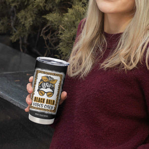 Leopard Football Tumbler Cup Black Gold Vibes Only Football Girl Women Kids TB10 Print Your Wear