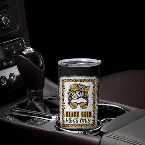 Leopard Football Tumbler Cup Black Gold Vibes Only Football Girl Women Kids TB10 Print Your Wear