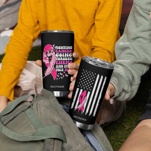Funny Breast Cancer Tumbler Cup Pink Ribbon American Flag Fighting Cancer Still Sexy TB10 Print Your Wear