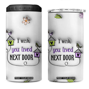 I Wish We Lived Closer 4 in 1 Can Cooler Tumbler Long Distance Relationship Friendship Gifts For Sister Best Friend Bestie TB10 One Size: 16 oz White Print Your Wear