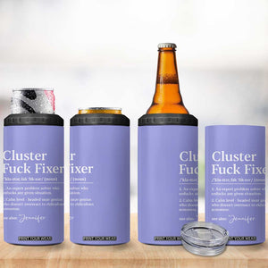 Personalized Coworker 4 in 1 Can Cooler Tumbler Custom Name Cluster Fuck An Expert Problem Solver Christmas Gift Purple TB10 Print Your Wear