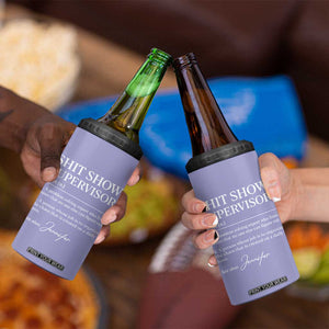 Personalized Boss Gifts 4 in 1 Can Cooler Tumbler Custom Name Shit Show Supervisor Gift for Boss Team Manger Director Purple TB10 Print Your Wear