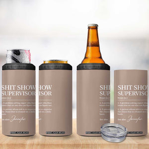 Personalized Boss Gifts 4 in 1 Can Cooler Tumbler Custom Name Shit Show Supervisor Gift for Boss Team Manger Director TB10 Print Your Wear