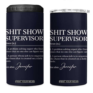 Personalized Boss Gifts 4 in 1 Can Cooler Tumbler Custom Name Shit Show Supervisor Gift for Boss Team Manger Director Navy TB10 One Size: 16 oz Navy Print Your Wear