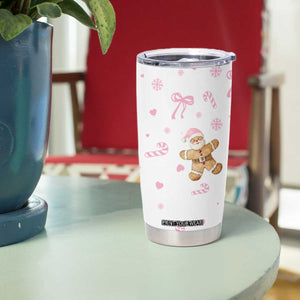 Personalized Christmas Tumbler Cup Custom Name Coquette Pink Bow Gingerbread Man TB10 Print Your Wear