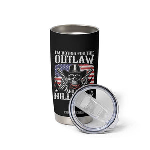 Trump Vance 2024 Tumbler Cup I'm Voting For The Outlaw And The Hillbilly Western Cowboy Gun US Flag TB11 Print Your Wear