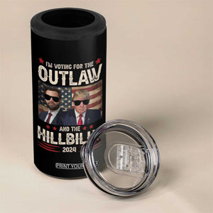 Trump Vance 2024 4 in 1 Can Cooler Tumbler I'm Voting For The Outlaw And The Hillbilly US Flag TB11 Print Your Wear