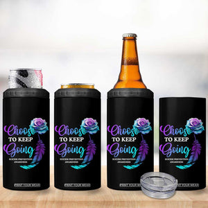 Suicide Prevention Awareness 4 in 1 Can Cooler Tumbler Choose To Keep Going Semicolon Rose Feather TB11 Print Your Wear