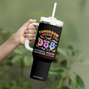 Suicide Prevention Awareness Tumbler With Handle Tomorrow Needs You 988 Lifeline Butterfly Flower TB11 Print Your Wear