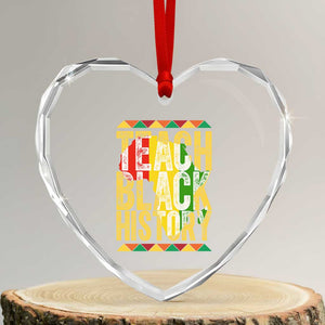 Teach Black History Heart Crystal Glass Ornament Black History Month Gift For Teachers TS12 Transparent Glass 3'' Heart Print Your Wear