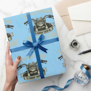 Teach Your Kids to Change Their Oil Not Their Gender Wrapping Paper Roll Funny Mechanic Dad Political Satire TS14 Light Blue Print Your Wear