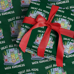 Teachers Easter Wrapping Paper Roll Treat All Peeps With Kindness TS10 Green Print Your Wear