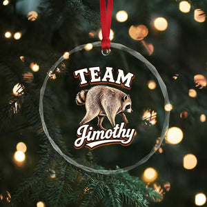 Team Jimothy Funny Viral Seattle Raccoon Legend Crystal Glass Ornament Trash Panda Meme Vintage Sports Style Graphic TS02 Print Your Wear