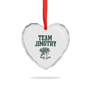 Team Jimothy Night Crew Est 2026 Viral Seattle Raccoon Heart Crystal Glass Ornament Feral Legend Trash Panda Vintage Athletic Style Graphic