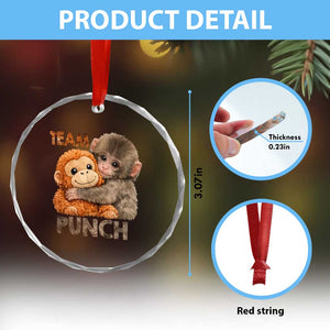 Team Punch Viral Baby Monkey Crystal Glass Ornament Cute Monkey Hugging Plush Toy Internet Trend Gift TS02 Print Your Wear