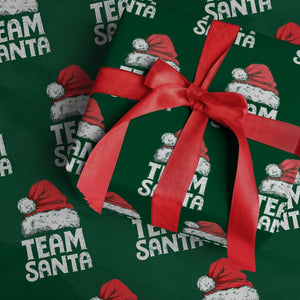 Team Santa Wrapping Paper Roll Xmas Squad Family Matching Pajamas TS02 Green Print Your Wear