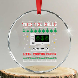 Tech Support Christmas Crystal Glass Ornament Tech The Halls With Cooking Cheer TS14 Transparent Glass 3'' Circle Print Your Wear