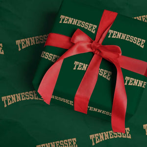 Tennessee Fan Wrapping Paper Roll Orange Retro Checkered Varsity TN State TS11 Green Print Your Wear