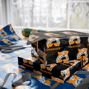Tennessee Fan Wrapping Paper Roll Volunteers College Football Lover Game Day Messy Bun TS10 Black Print Your Wear