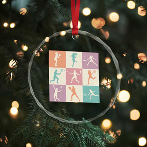 Tennis Lover Colorful Pastel Grid Sports Fan Gift Crystal Glass Ornament TS12 Print Your Wear