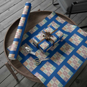 Tennis Lover Colorful Pastel Grid Sports Fan Gift Wrapping Paper Roll TS12 Blue Print Your Wear
