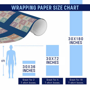 Tennis Lover Colorful Pastel Grid Sports Fan Gift Wrapping Paper Roll TS12 Print Your Wear