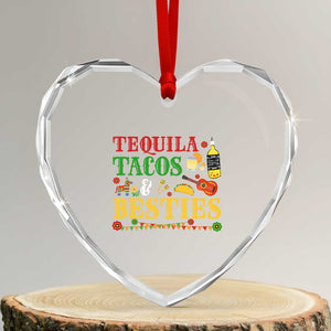 Tequila Tacos And Besties Heart Crystal Glass Ornament Funny Mexican Fiesta Cinco De Mayo TS11 Transparent Glass 3'' Heart Print Your Wear