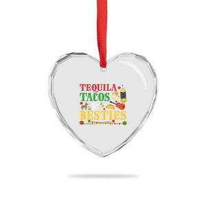 Tequila Tacos And Besties Heart Crystal Glass Ornament Funny Mexican Fiesta Cinco De Mayo TS11 Print Your Wear