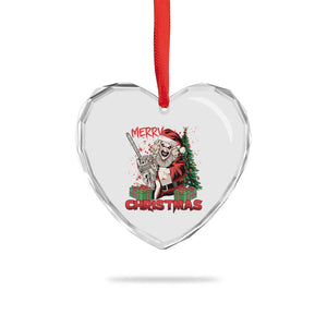 Terrifier Santa Christmas Horror Movie Heart Crystal Glass Ornament TS14 Print Your Wear
