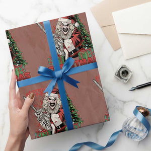 Terrifier Santa Christmas Horror Movie Wrapping Paper Roll TS14 Mocha Print Your Wear